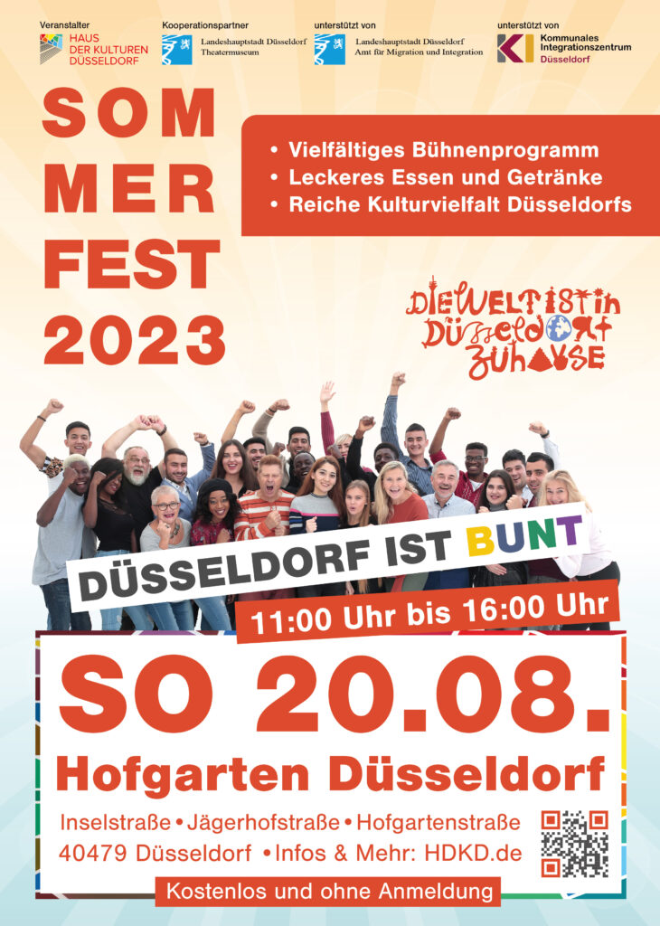 Plakat für das Sommerfest 2023 von Haus der Kulturen e. V.